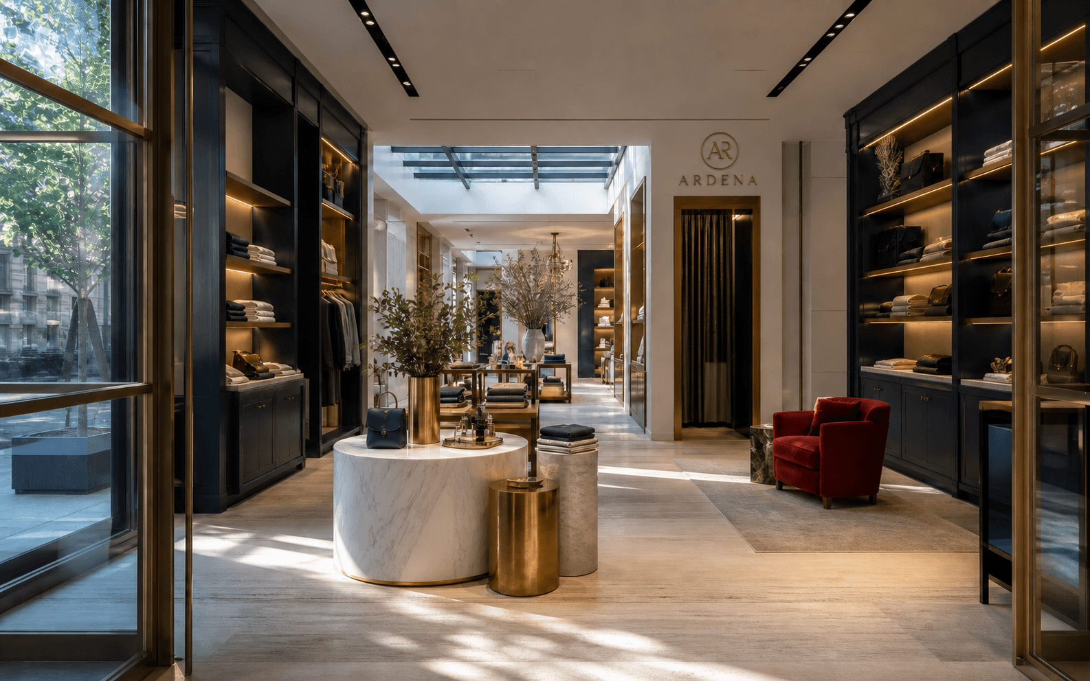 Original fictional Ardena luxury retail flagship concept