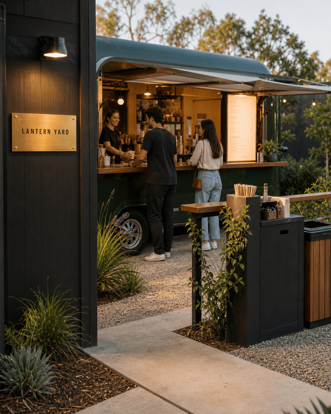 The service threshold · clear ordering, durable materials and an accessible route
