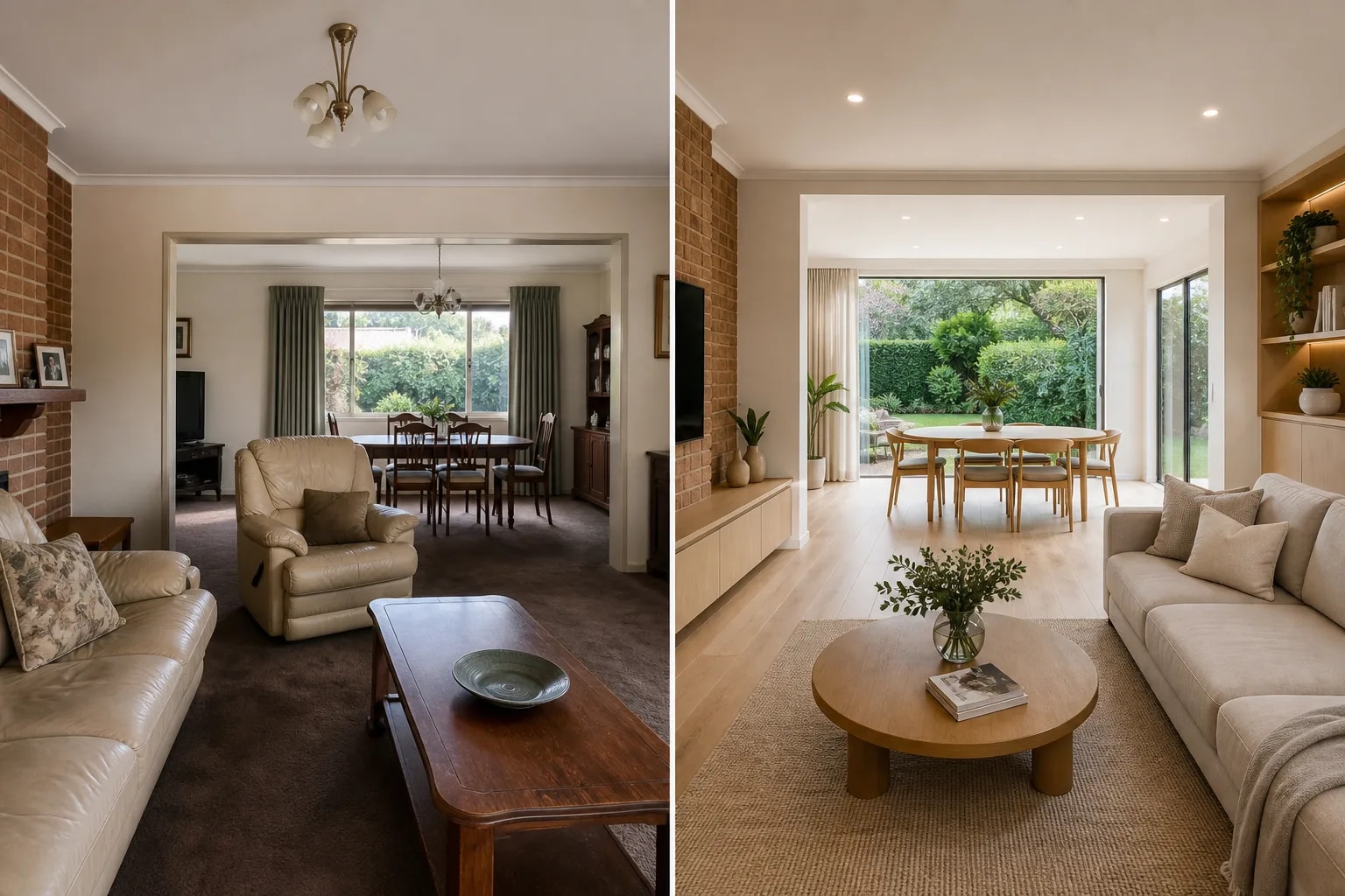 Original fictional living and dining renovation